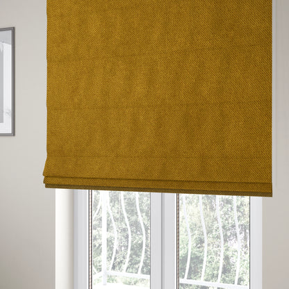 Muscat Plain Velvet Material Mustard Yellow Colour Upholstery Fabric CTR-1994 - Roman Blinds