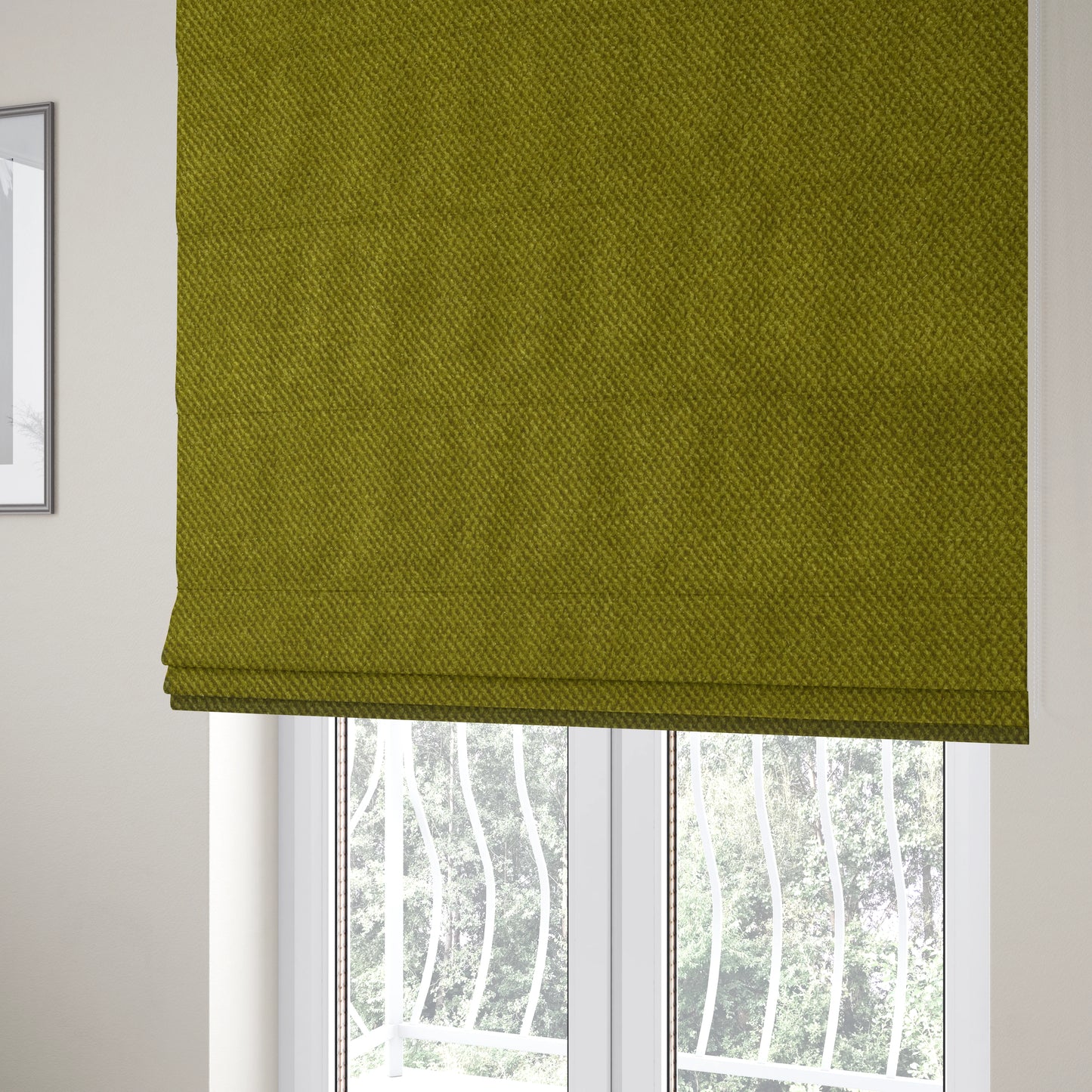 Muscat Plain Velvet Material Grass Green Colour Upholstery Fabric CTR-1996 - Roman Blinds