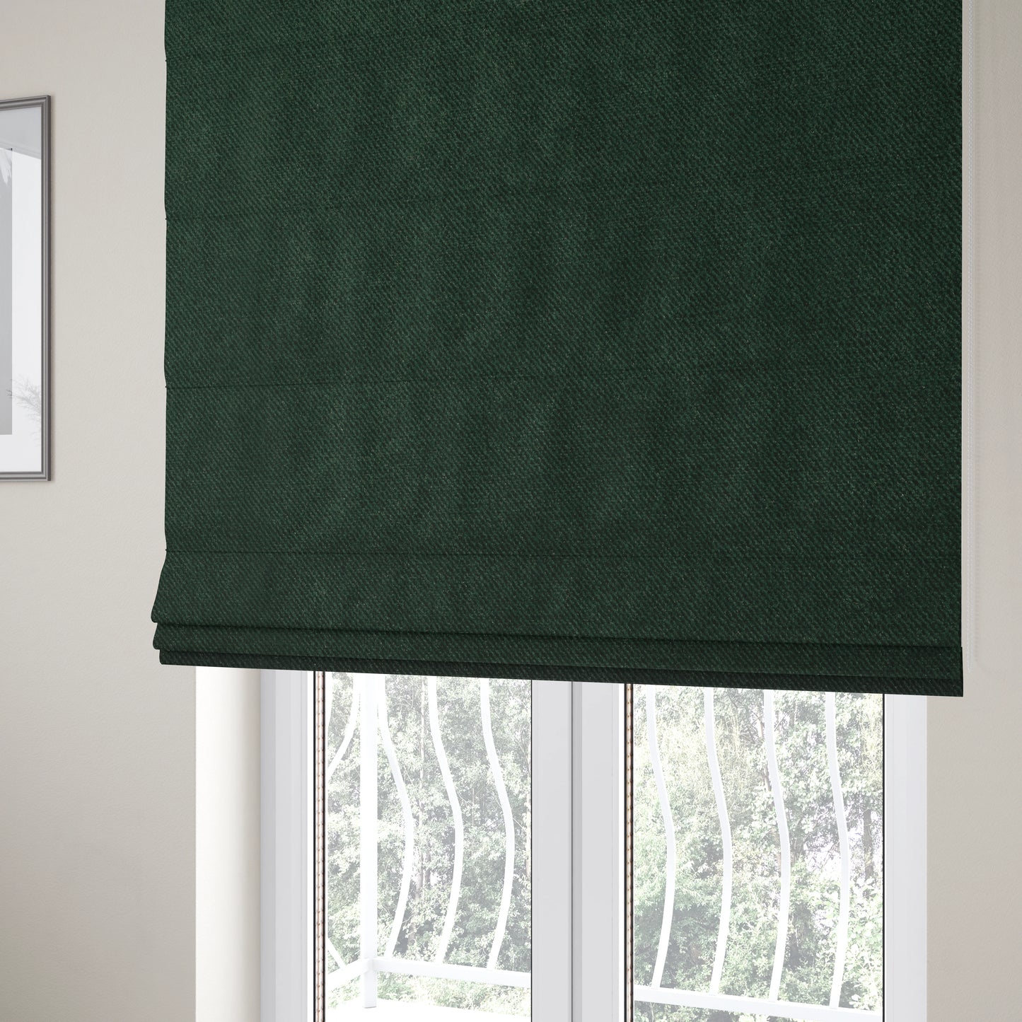 Muscat Plain Velvet Material Pine Green Colour Upholstery Fabric CTR-1998 - Roman Blinds