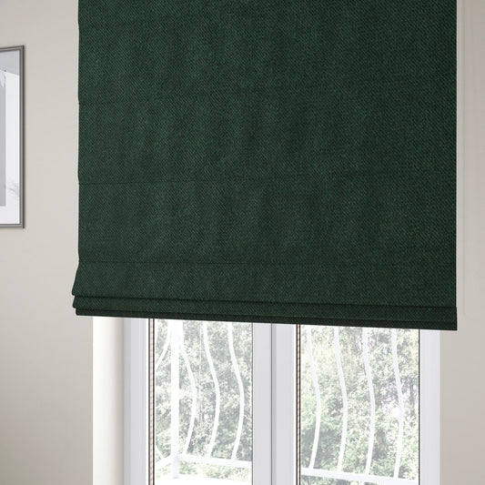 Muscat Plain Velvet Material Pine Green Colour Upholstery Fabric CTR-1998 - Roman Blinds