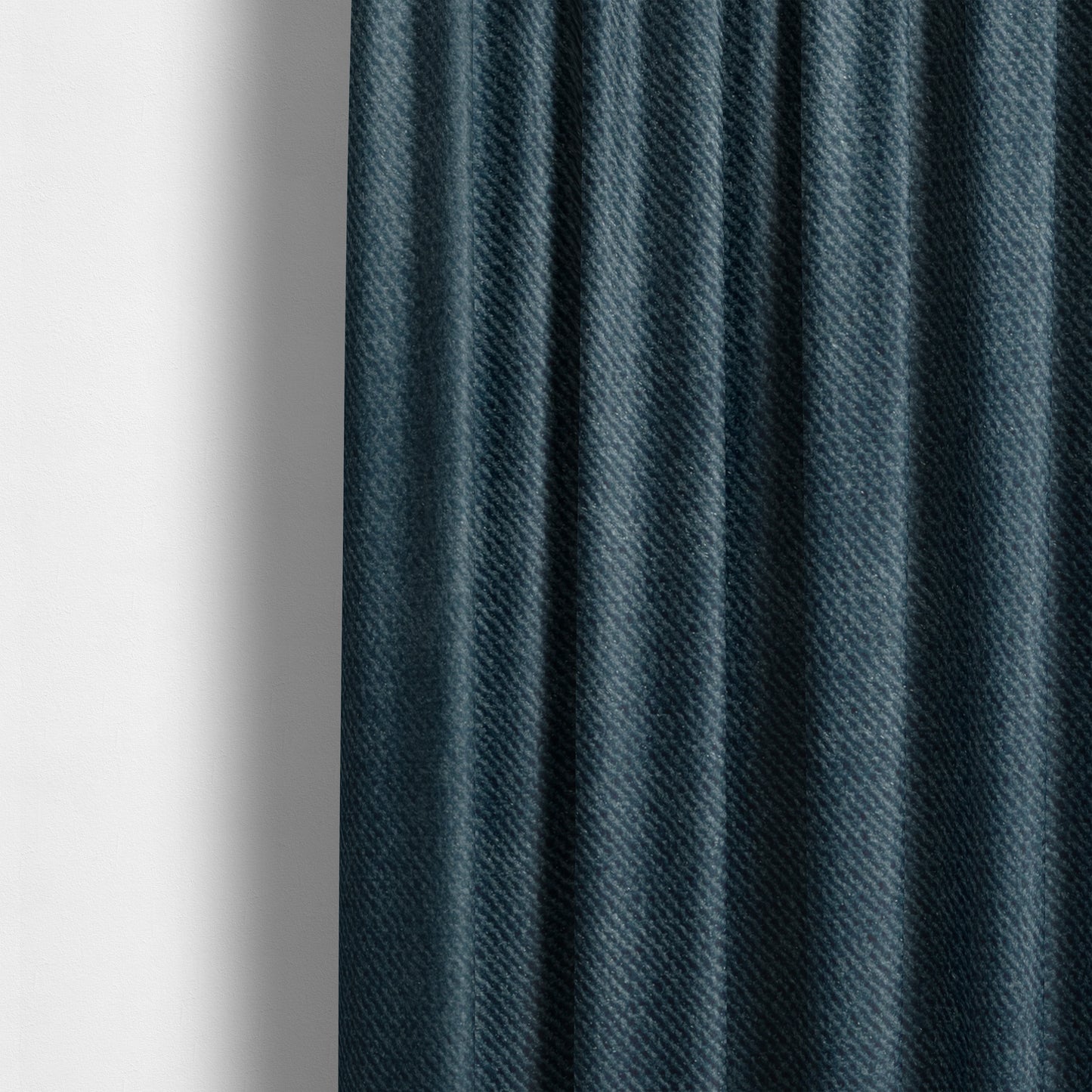 Muscat Plain Velvet Material Denim Blue Colour Upholstery Fabric CTR-2005 - Made To Measure Curtains