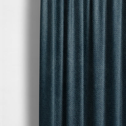 Muscat Plain Velvet Material Denim Blue Colour Upholstery Fabric CTR-2005 - Made To Measure Curtains