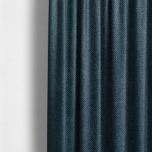 Muscat Plain Velvet Material Denim Blue Colour Upholstery Fabric CTR-2005 - Made To Measure Curtains