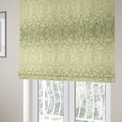 Zurich White Geometric Patterned Upholstery Fabric CTR-2012 - Roman Blinds