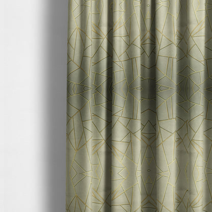 Zurich Silver Geometric Patterned Upholstery Fabric CTR-2014 - Made To Measure Curtains