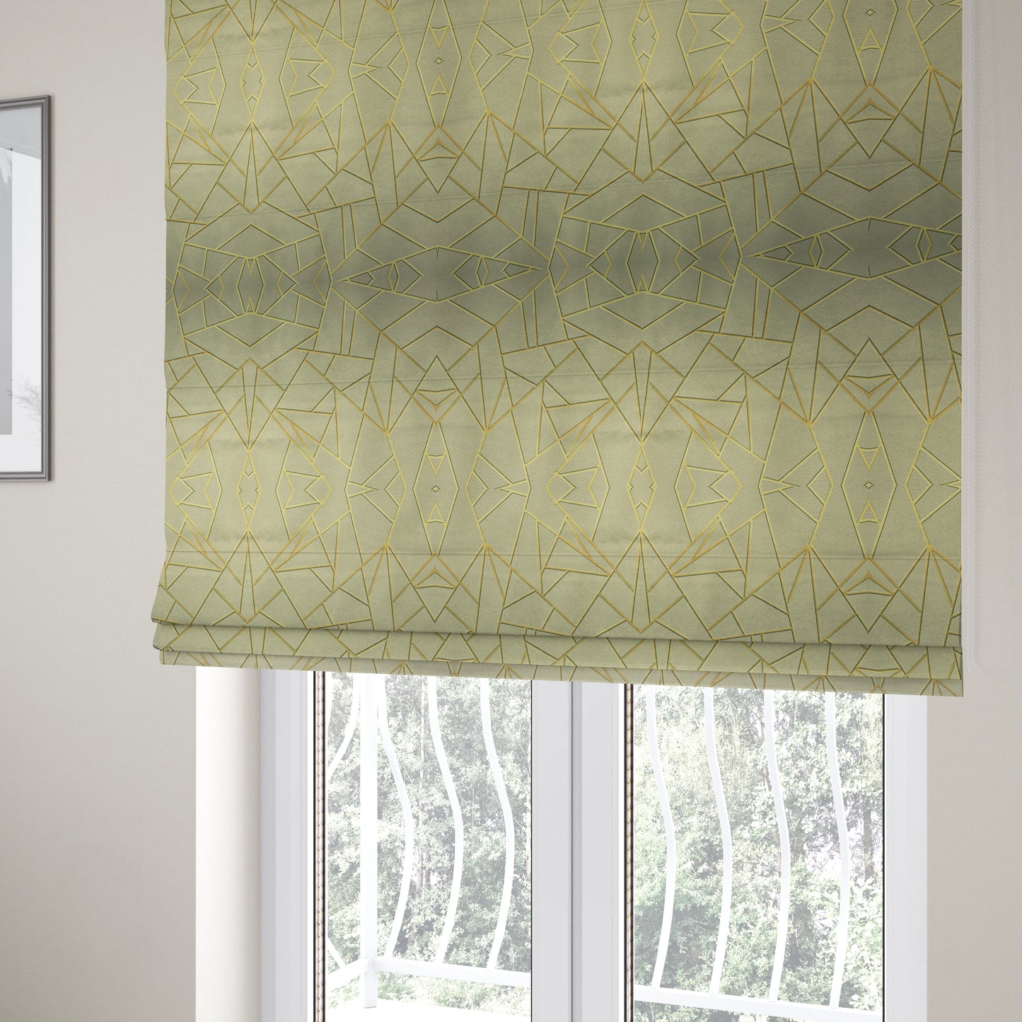 Zurich Silver Geometric Patterned Upholstery Fabric CTR-2014 - Roman Blinds