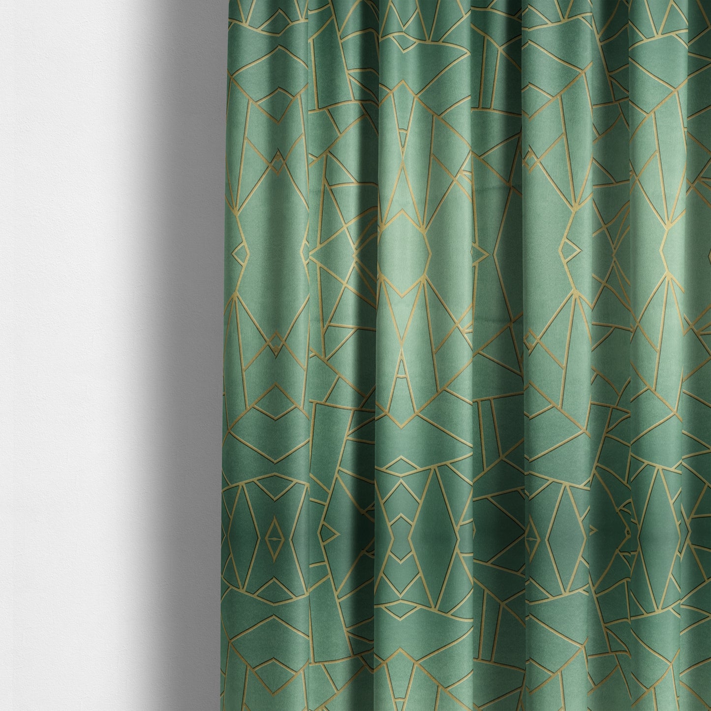 Zurich Mint Green Geometric Patterned Upholstery Fabric CTR-2018 - Made To Measure Curtains