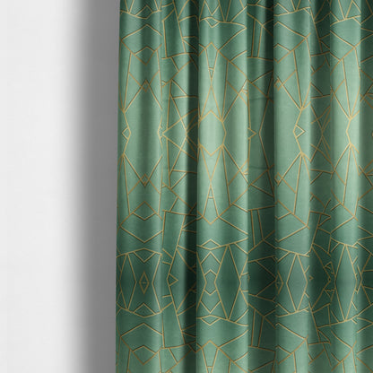 Zurich Mint Green Geometric Patterned Upholstery Fabric CTR-2018 - Made To Measure Curtains