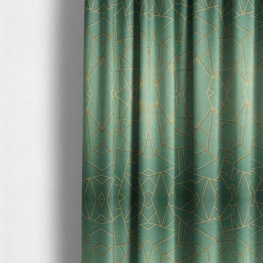 Zurich Mint Green Geometric Patterned Upholstery Fabric CTR-2018 - Made To Measure Curtains