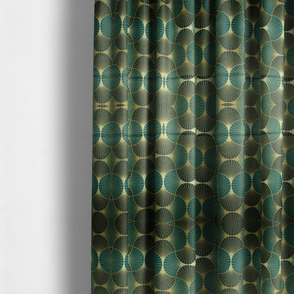 Zurich Teal Geometric Patterned Upholstery Fabric CTR-2019 - Made To Measure Curtains