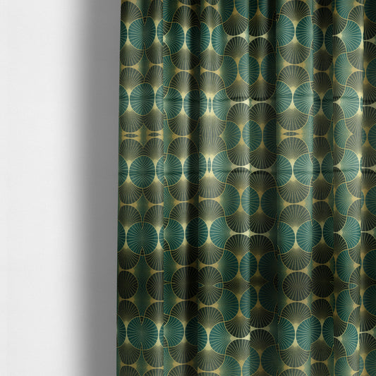 Zurich Teal Geometric Patterned Upholstery Fabric CTR-2019 - Made To Measure Curtains