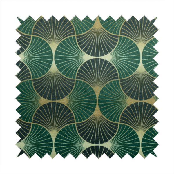 Zurich Green Geometric Patterned Upholstery Fabric CTR-2021