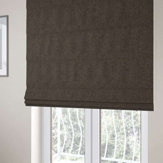 Halsham Soft Textured Brown Colour Upholstery Fabric CTR-2029 - Roman Blinds