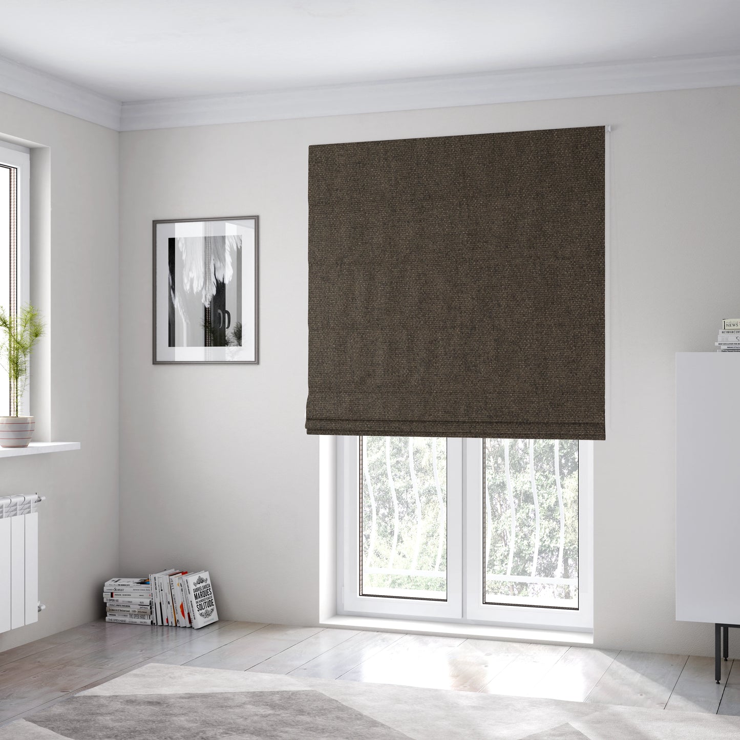 Halsham Soft Textured Brown Colour Upholstery Fabric CTR-2029 - Roman Blinds