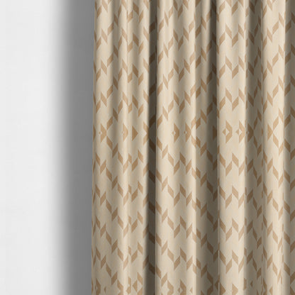 Zenith Collection In Smooth Chenille Finish Brown Colour Geometric Pattern Upholstery Fabric CTR-203 - Made To Measure Curtains