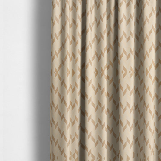 Zenith Collection In Smooth Chenille Finish Brown Colour Geometric Pattern Upholstery Fabric CTR-203 - Made To Measure Curtains