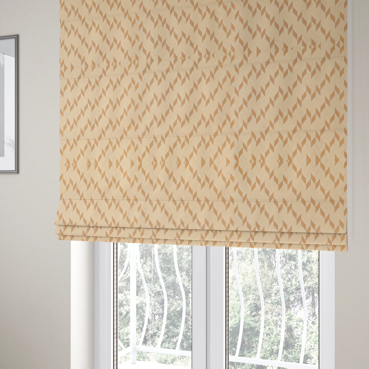 Zenith Collection In Smooth Chenille Finish Brown Colour Geometric Pattern Upholstery Fabric CTR-203 - Roman Blinds