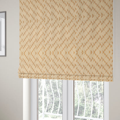 Zenith Collection In Smooth Chenille Finish Brown Colour Geometric Pattern Upholstery Fabric CTR-203 - Roman Blinds