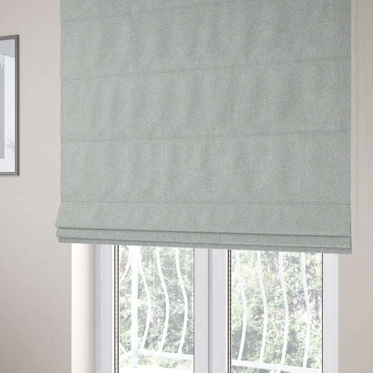 Halsham Soft Textured White Silver Colour Upholstery Fabric CTR-2030 - Roman Blinds