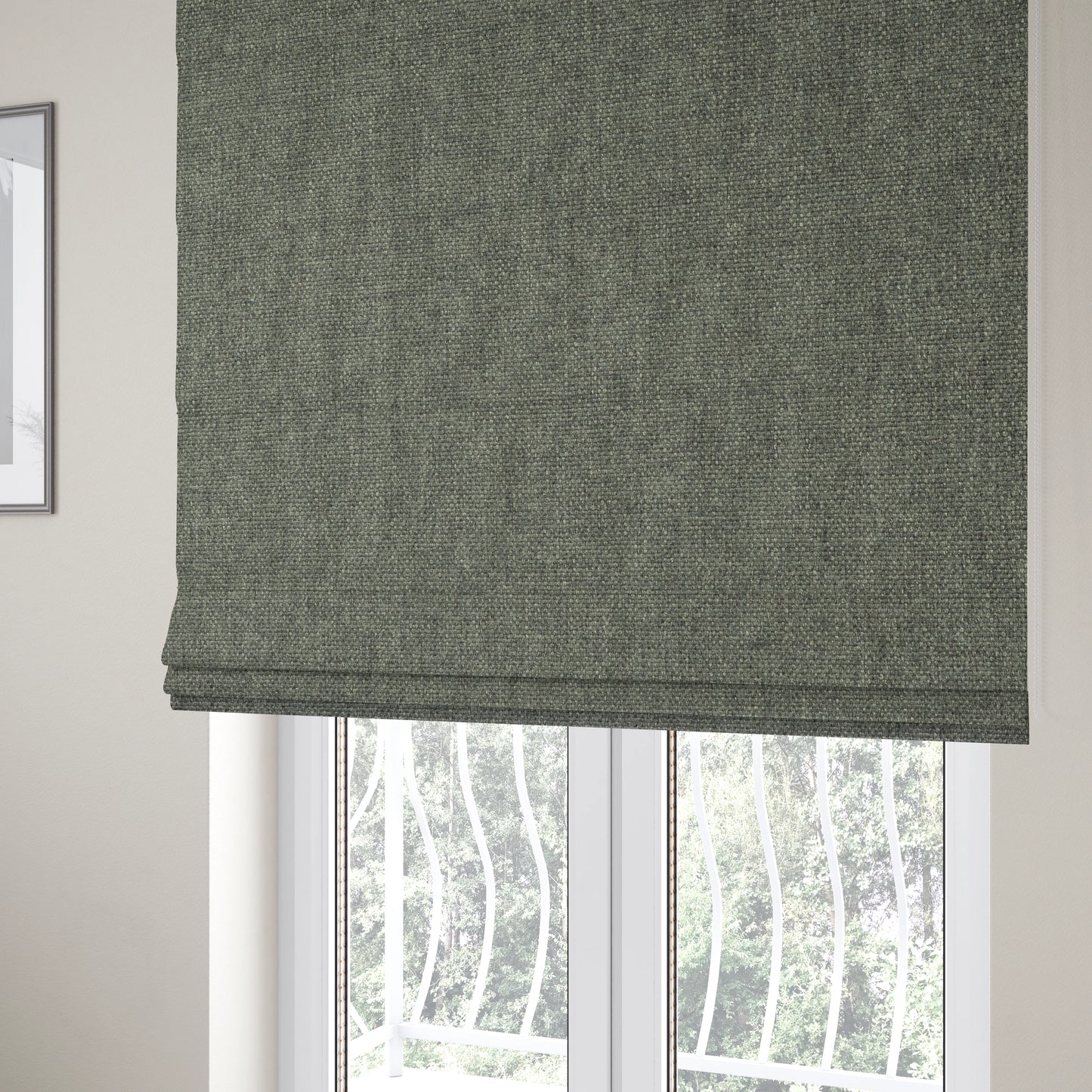 Halsham Soft Textured Silver Colour Upholstery Fabric CTR-2031 - Roman Blinds