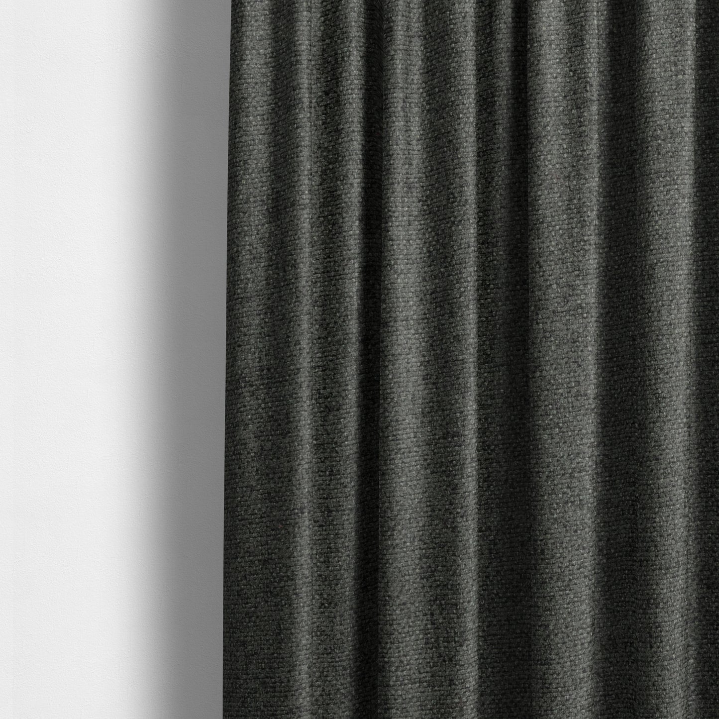 Halsham Soft Textured Black Colour Upholstery Fabric CTR-2033 - Made To Measure Curtains