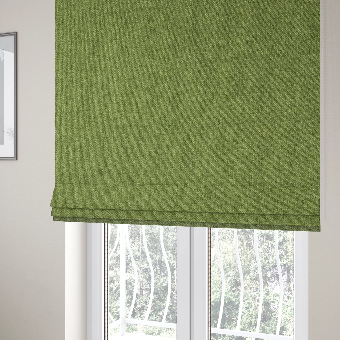 Halsham Soft Textured Green Colour Upholstery Fabric CTR-2038 - Roman Blinds