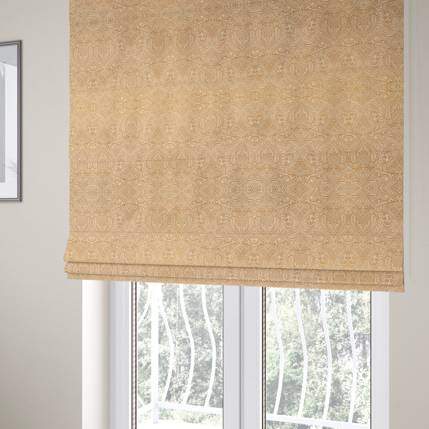 Zenith Collection In Smooth Chenille Finish Brown Colour Damask Pattern Upholstery Fabric CTR-204 - Roman Blinds