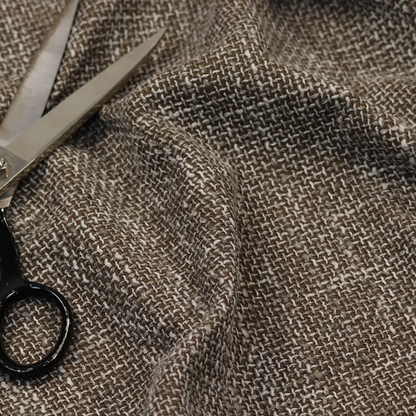 Alabama Durable Woven Hopsack Upholstery Fabric Brown Colour CTR-2058 - Handmade Cushions