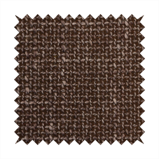 Alabama Durable Woven Hopsack Upholstery Fabric Dark Brown Colour CTR-2059