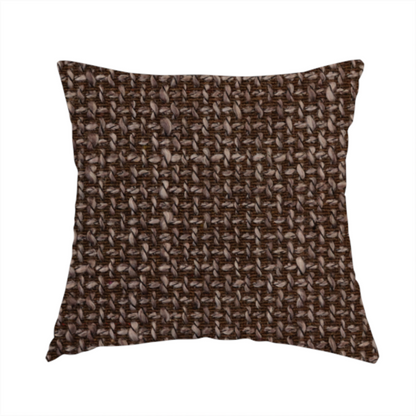 Alabama Durable Woven Hopsack Upholstery Fabric Dark Brown Colour CTR-2059 - Handmade Cushions