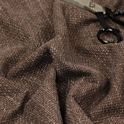 Alabama Durable Woven Hopsack Upholstery Fabric Dark Brown Colour CTR-2059 - Handmade Cushions