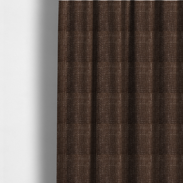 Alabama Durable Woven Hopsack Upholstery Fabric Dark Brown Colour CTR-2059 - Made To Measure Curtains