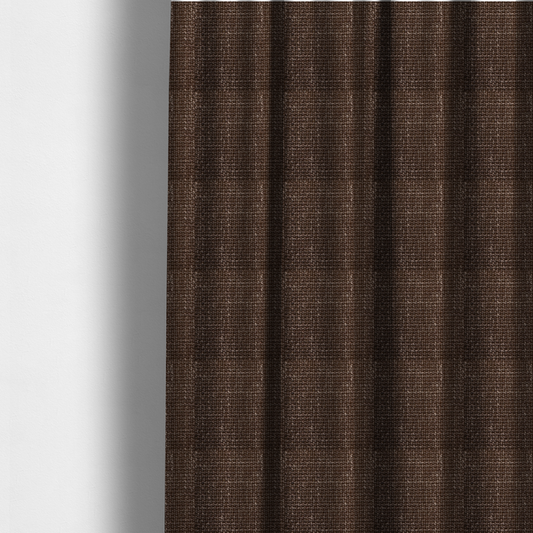 Alabama Durable Woven Hopsack Upholstery Fabric Dark Brown Colour CTR-2059 - Made To Measure Curtains