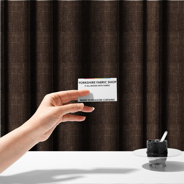 Alabama Durable Woven Hopsack Upholstery Fabric Dark Brown Colour CTR-2059 - Made To Measure Curtains