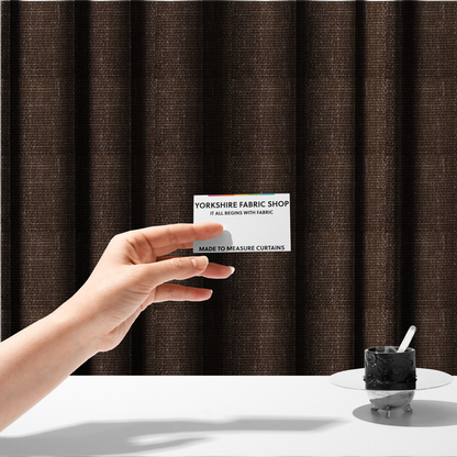 Alabama Durable Woven Hopsack Upholstery Fabric Dark Brown Colour CTR-2059 - Made To Measure Curtains