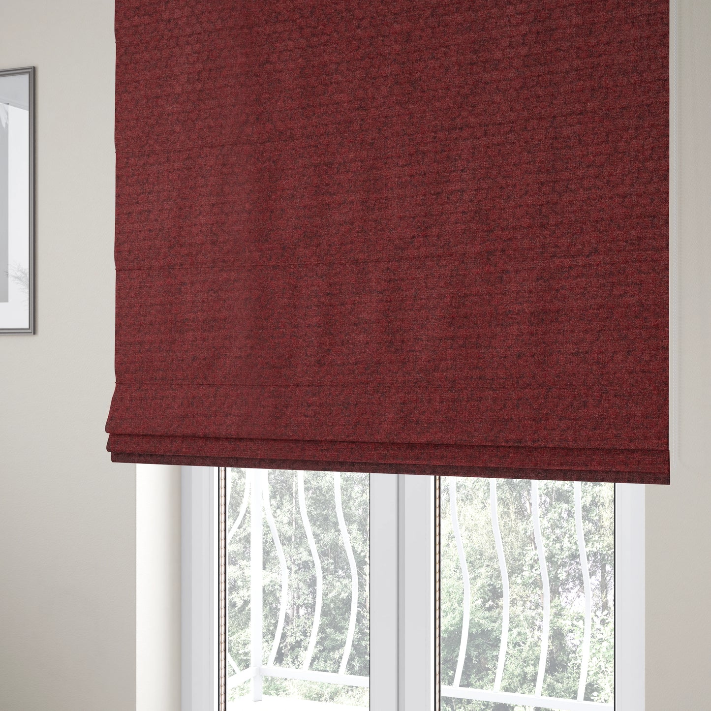 Tanzania Soft Velour Textured Material Red Colour Upholstery Fabric CTR-2064 - Roman Blinds