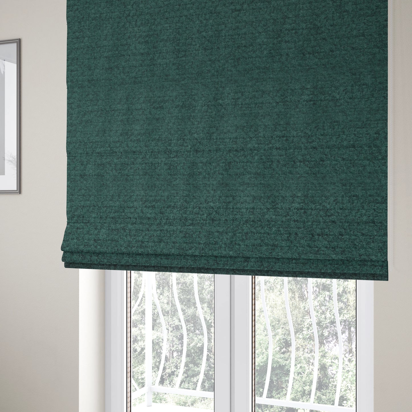 Tanzania Soft Velour Textured Material Green Colour Upholstery Fabric CTR-2067 - Roman Blinds