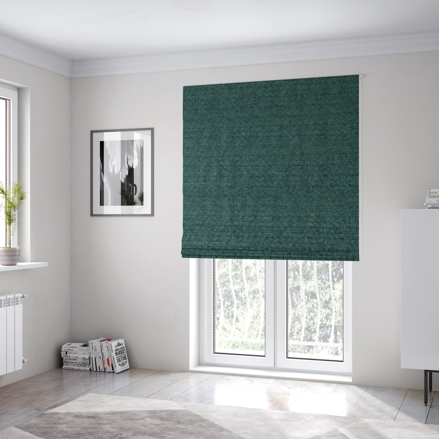 Tanzania Soft Velour Textured Material Green Colour Upholstery Fabric CTR-2067 - Roman Blinds