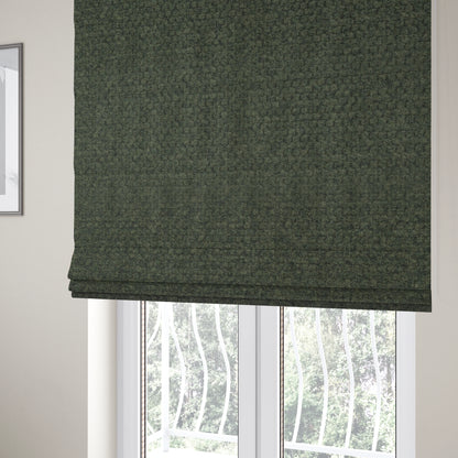 Tanzania Soft Velour Textured Material Moss Green Colour Upholstery Fabric CTR-2068 - Roman Blinds