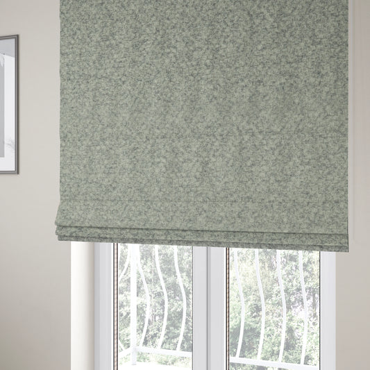 Tanzania Soft Velour Textured Material Cloud Silver Colour Upholstery Fabric CTR-2071 - Roman Blinds