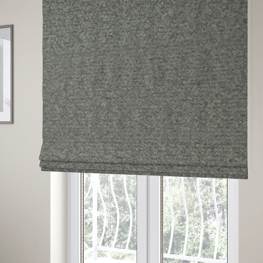 Tanzania Soft Velour Textured Material Ash Silver Colour Upholstery Fabric CTR-2072 - Roman Blinds