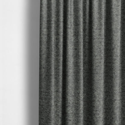 Tanzania Soft Velour Textured Material Smoke Grey Colour Upholstery Fabric CTR-2073 - Made To Measure Curtains