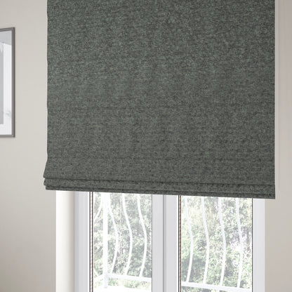 Tanzania Soft Velour Textured Material Smoke Grey Colour Upholstery Fabric CTR-2073 - Roman Blinds