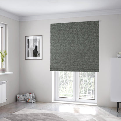 Tanzania Soft Velour Textured Material Smoke Grey Colour Upholstery Fabric CTR-2073 - Roman Blinds