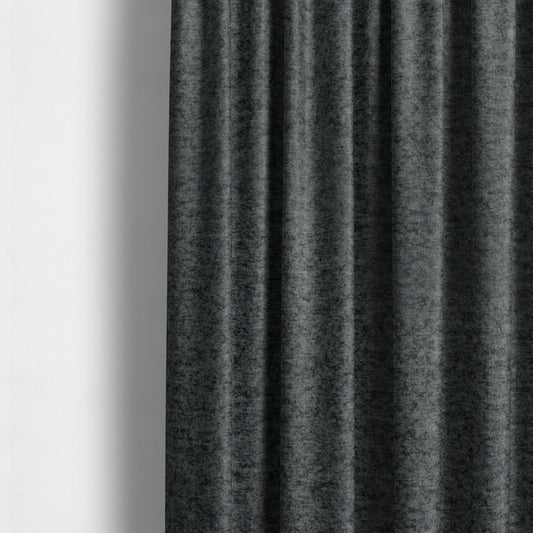 Tanzania Soft Velour Textured Material Iron Grey Colour Upholstery Fabric CTR-2074 - Made To Measure Curtains