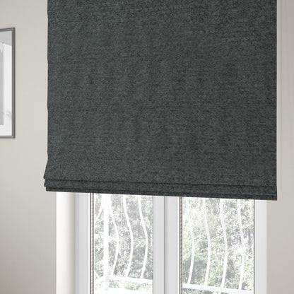 Tanzania Soft Velour Textured Material Iron Grey Colour Upholstery Fabric CTR-2074 - Roman Blinds