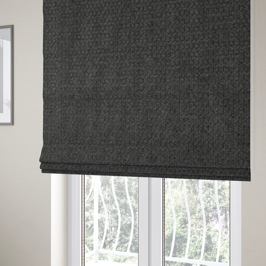 Tanzania Soft Velour Textured Material Graphite Grey Colour Upholstery Fabric CTR-2075 - Roman Blinds