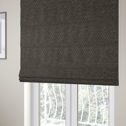 Tanzania Soft Velour Textured Material Chocolate Brown Colour Upholstery Fabric CTR-2076 - Roman Blinds