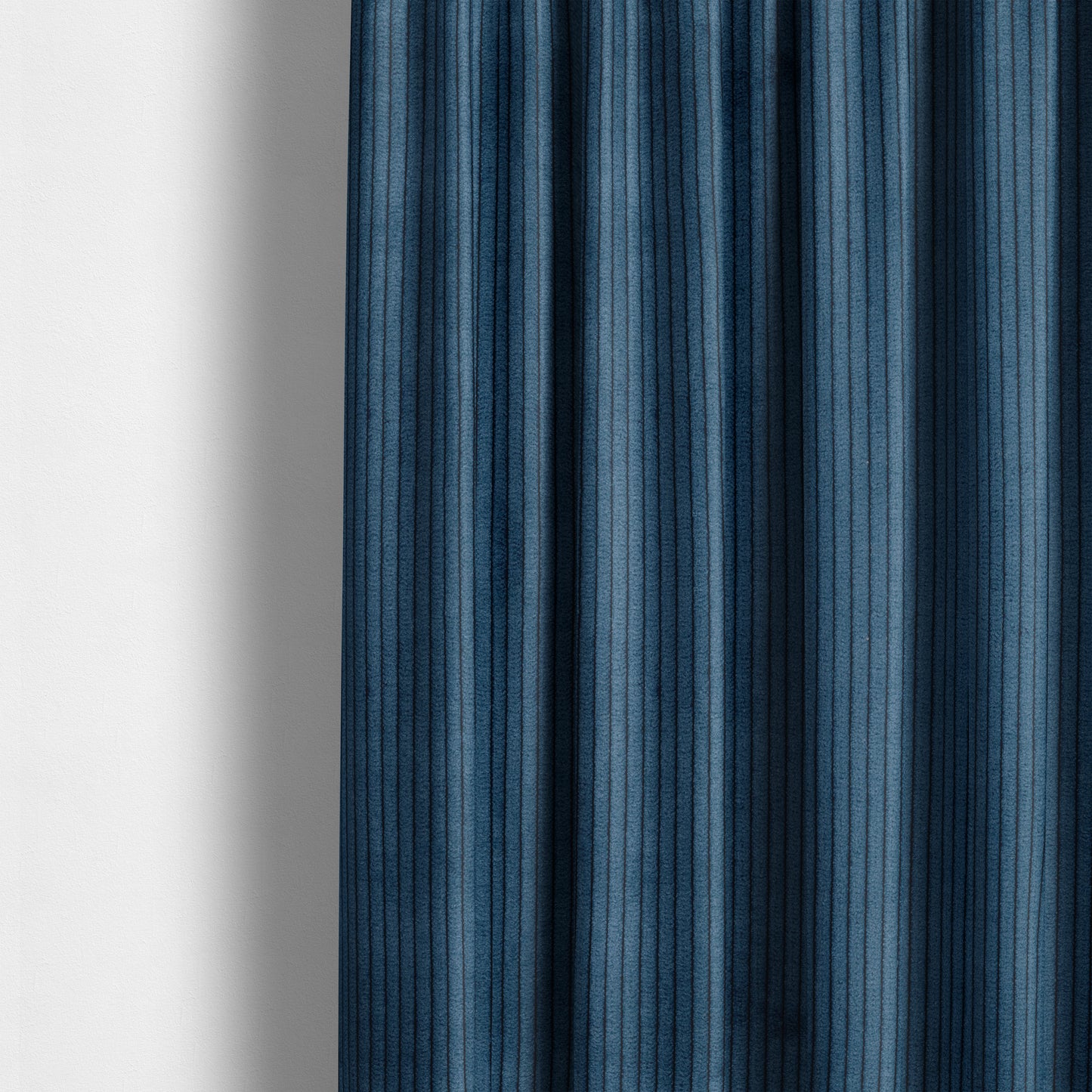 Tromso Pencil Thin Striped Navy Blue Corduroy Upholstery Fabric CTR-2094 - Made To Measure Curtains