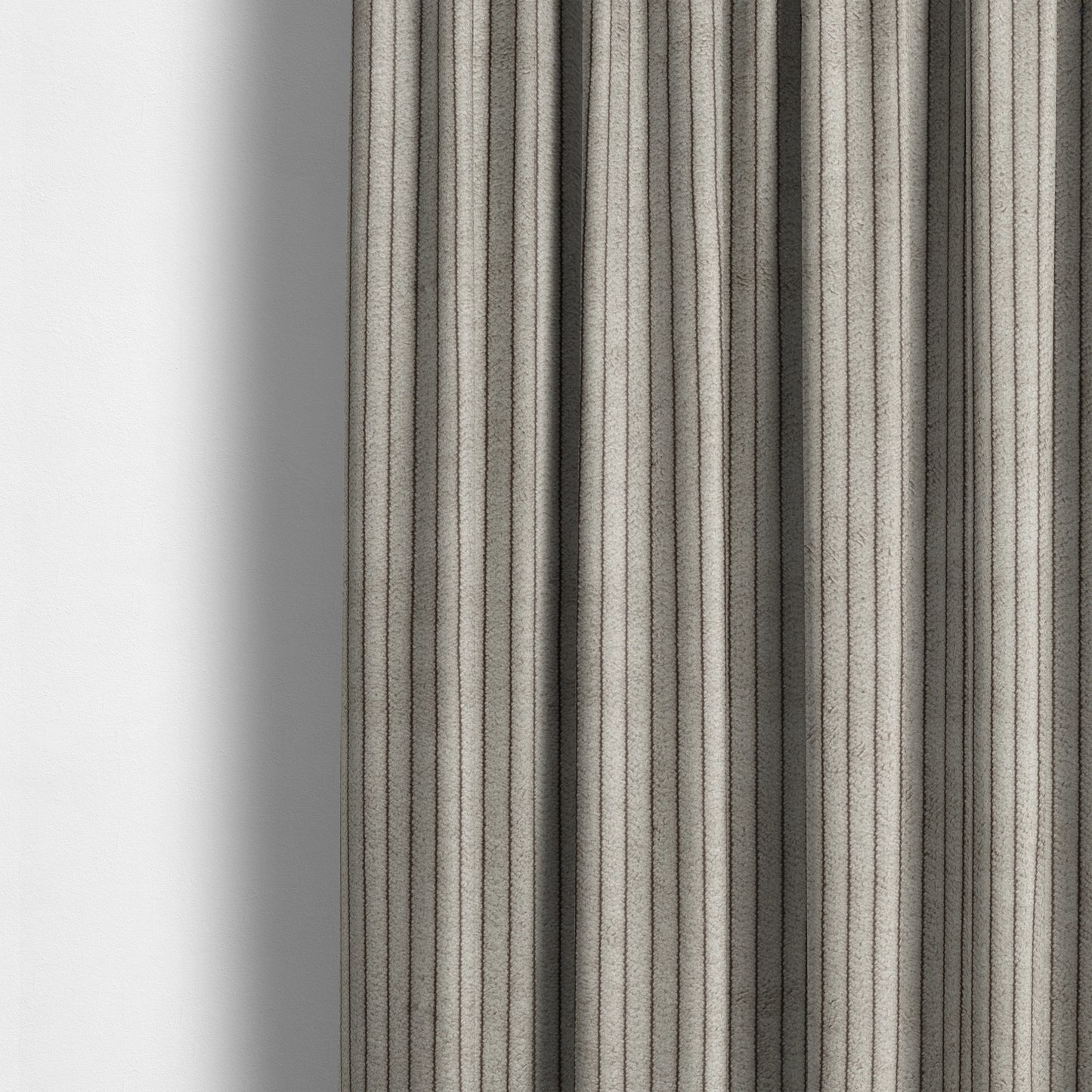 Tromso Pencil Thin Striped Light Brown Corduroy Upholstery Fabric CTR-2096 - Made To Measure Curtains